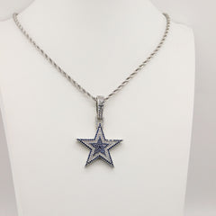 Dallas Cowboys Zircon Star Necklace - Size Reference