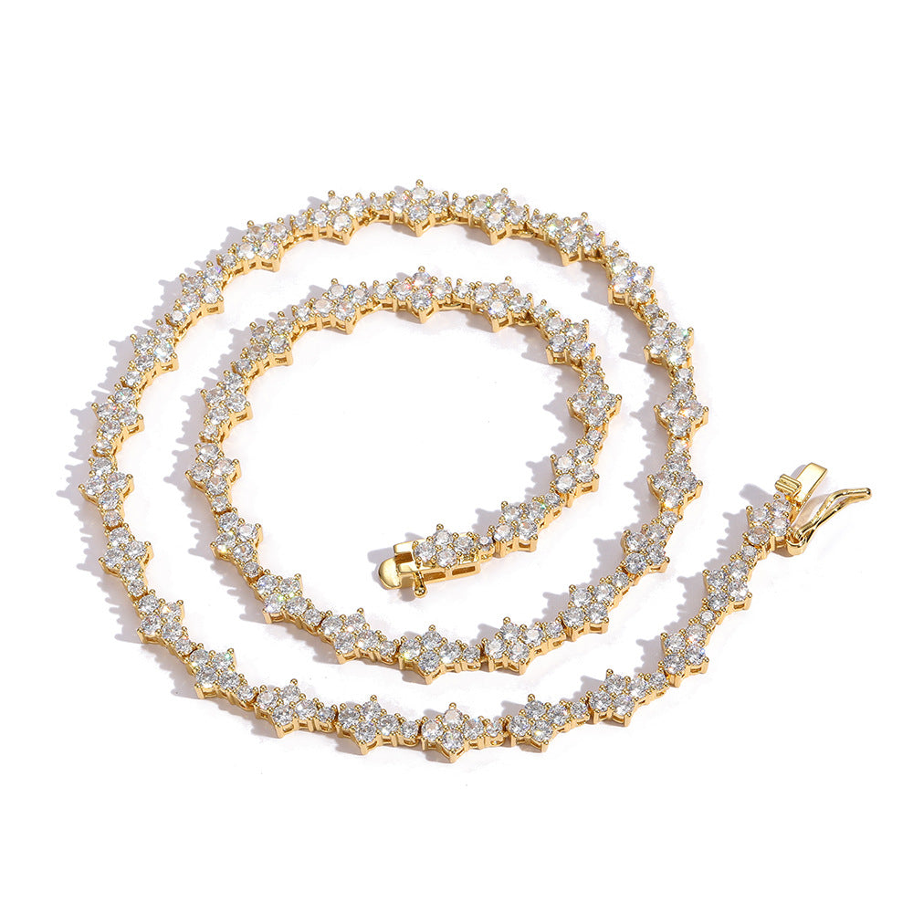S925 Clover Moissanite Tennis Chain
