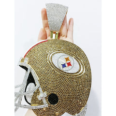 Custom Football Team Logo Helmet Pendant Necklace-Personalized Gifts for Fans