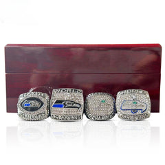 Seattle Seahawks Championship Ring Set – 4PCS Collector Celebration Gift for True Seahawks Fans