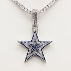 Dallas Cowboys Zircon Star Necklace - Display View