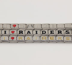 Las Vegas Raiders Italian Charm Bracelet – Fan Gift for  Birthday,Holiday & Valentine’s Day Gift