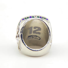 New 2025 Seahawks Championship Ring - Super Bowl 60 Fan Replica Ring - Inner Band View