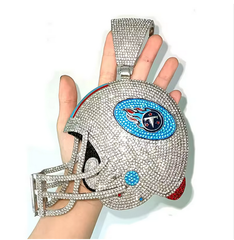 Custom Football Team Logo Helmet Pendant Necklace-Personalized Gifts for Fans