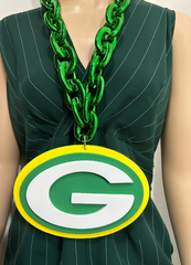Oversize Sports Fan Chain Team Logo Pendant Necklace – Perfect Gift for Fans Game Day Decoration