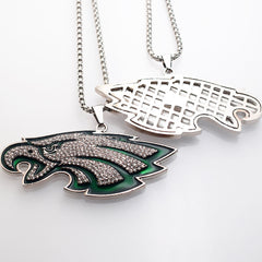 Philadelphia Eagles Pendant Necklace Silver Plated with 24 inches Chain Best Gifts for Fans