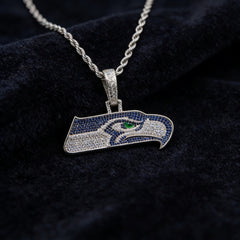 Seattle Seahawks Zircon Pendant Necklace - Game Day & Holiday Gift for Sports Fans - Packaging View