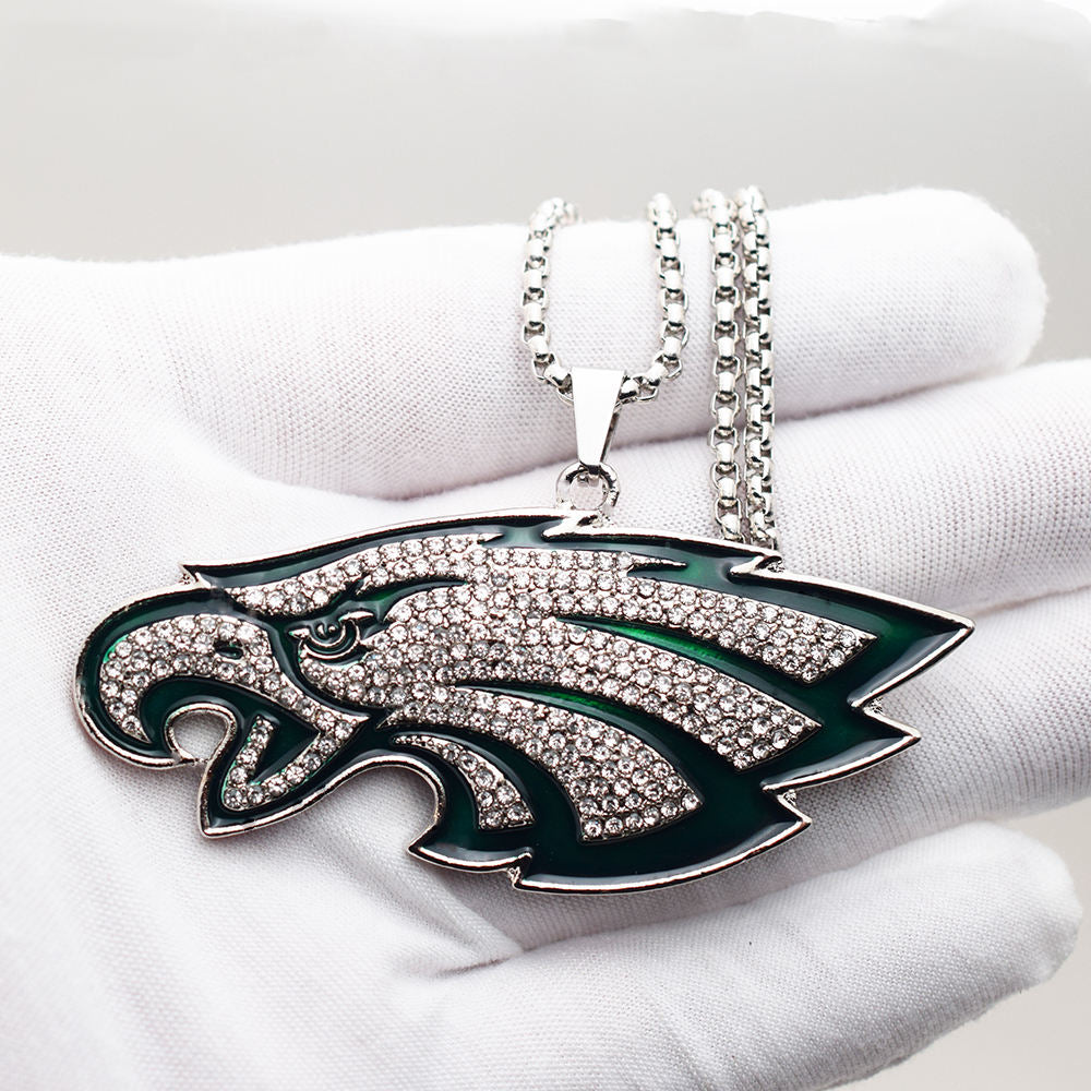 Philadelphia Eagles Pendant Necklace Silver Plated with 24 inches Chain Best Gifts for Fans