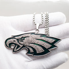 Philadelphia Eagles Pendant Necklace Silver Plated with 24 inches Chain Best Gifts for Fans