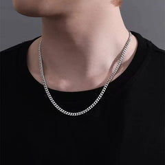 3mm S925 Sterling Silver Cuban Link Chain– Necklace for Daily Wear & Gift