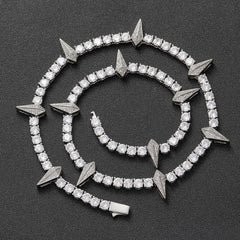 S925 Spiked Moissanite Necklace
