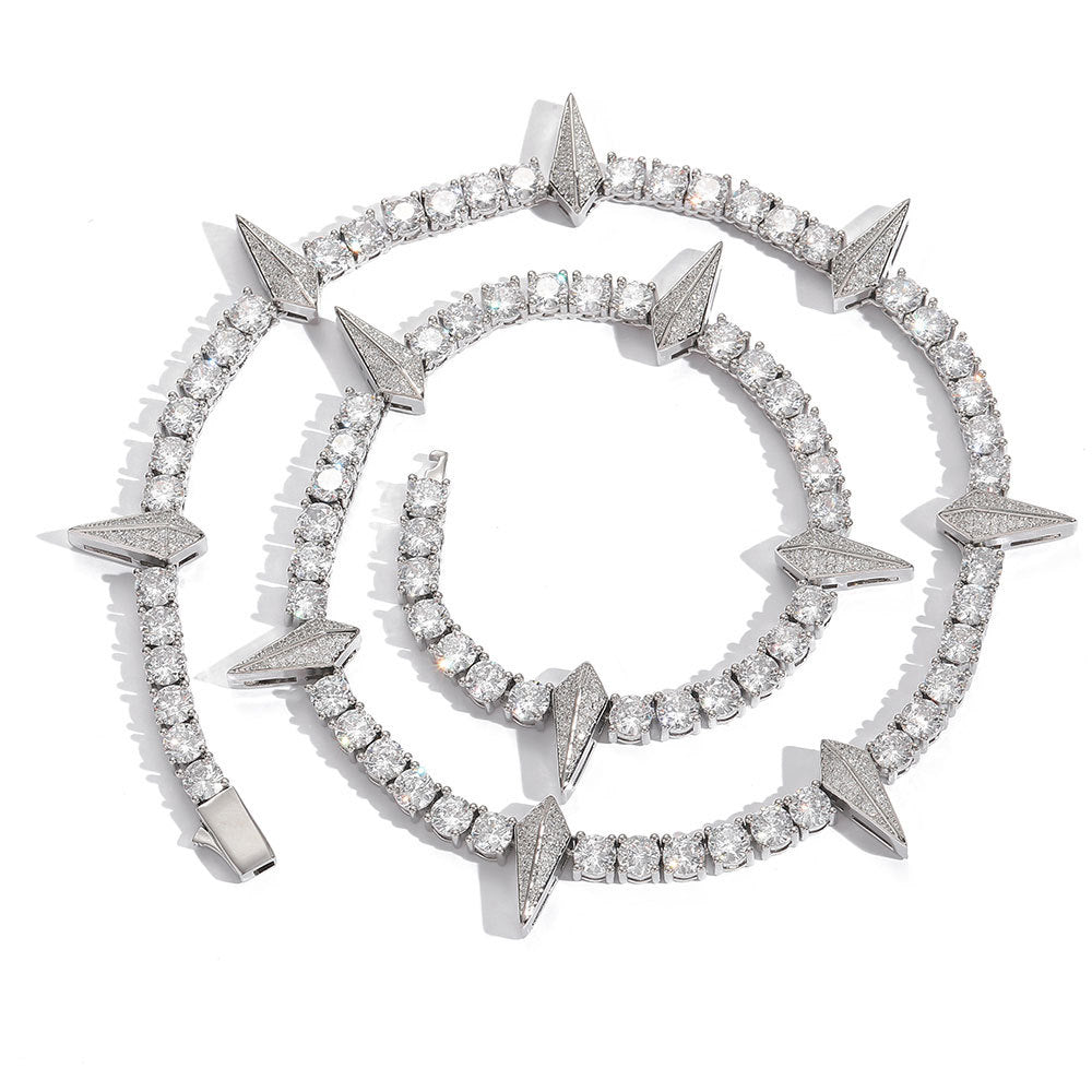 S925 Spiked Moissanite Necklace