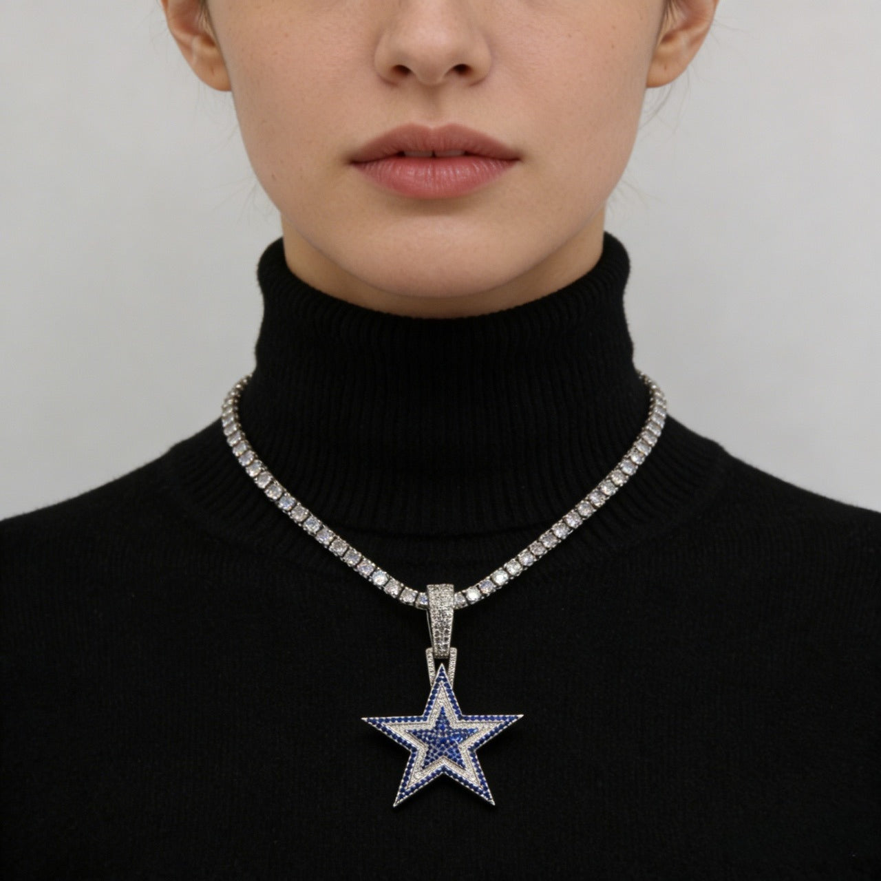 Dallas Cowboys Zircon Star Necklace - Pendant Detail Close-Up