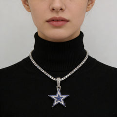 Dallas Cowboys Zircon Star Necklace - Pendant Detail Close-Up