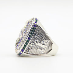 New 2025 Seahawks Championship Ring - Super Bowl 60 Fan Replica Ring - Side Profile View