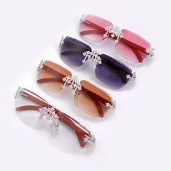 925 Sterling Silver Bling Cross Moissanite Sunglasses